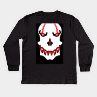 Red Blur Skull Graphic T Kids Long Sleeve T-Shirt